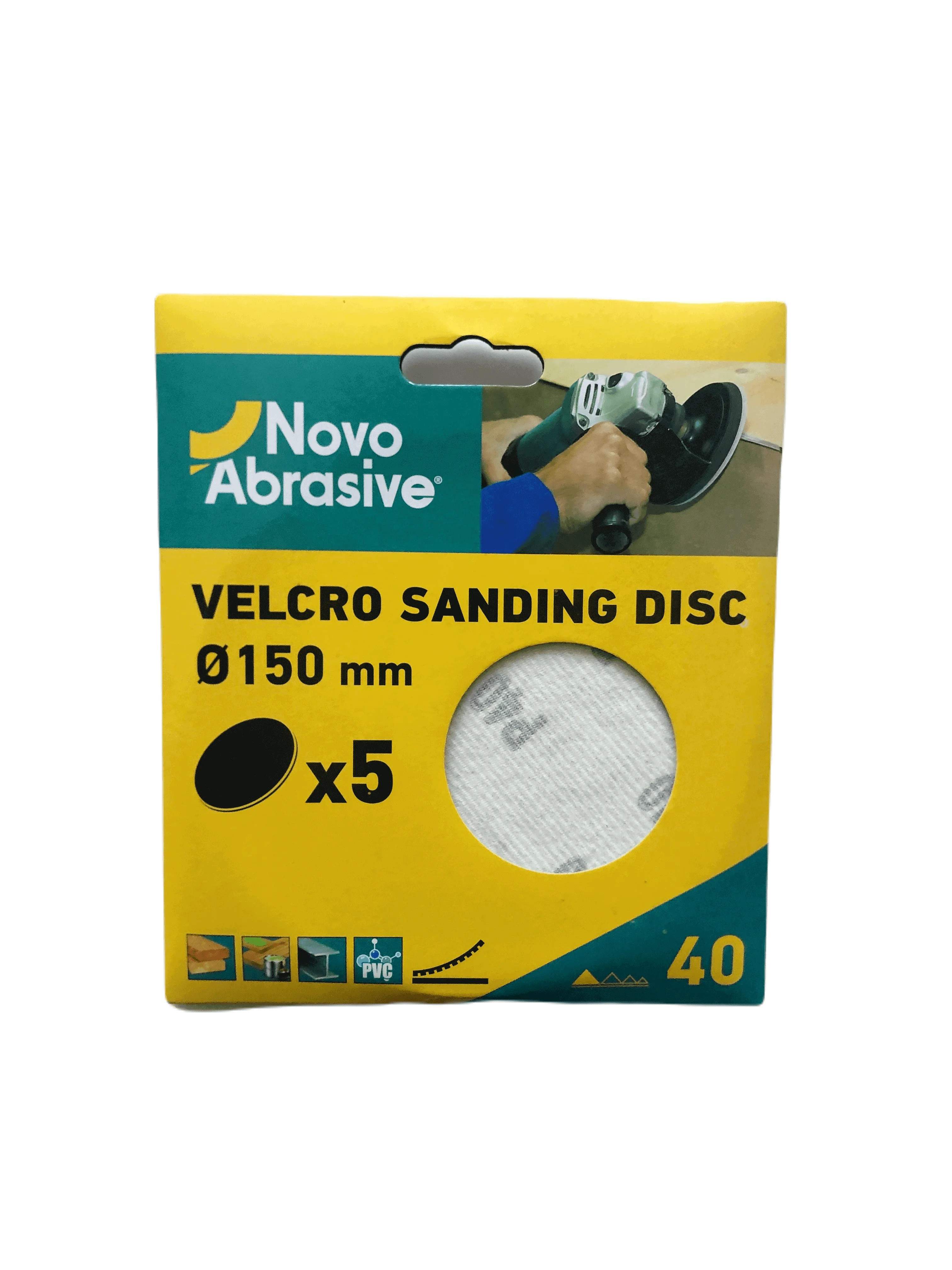 Круг шліфувальний самозачепний NovoAbrasive 150 мм, Р40, 5шт.